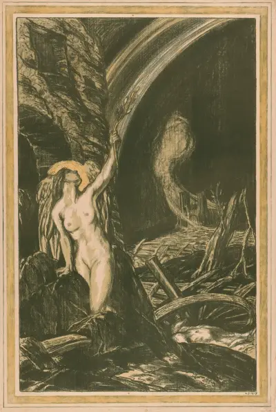 The Re-birth of the arts (gesigneerd) av Charles Haslewood Shannon