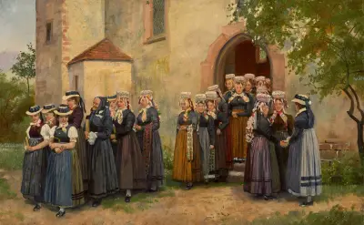 Going to Church in the Black Forest av Heinrich Hoffmann