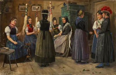 Spinning Room in the Black Forest av Heinrich Hoffmann