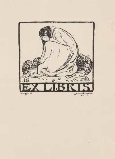 Bookplate of Józef Grabowski, 1826-1899 av Heinrich Vogeler