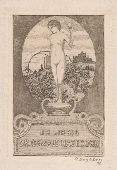 Ex Libris Dr. Oswald Hagedorn av Heinrich Vogeler