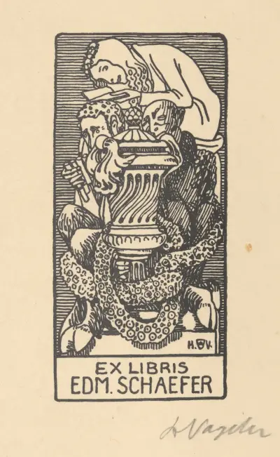 Ex Libris Edm. Schaefer av Heinrich Vogeler