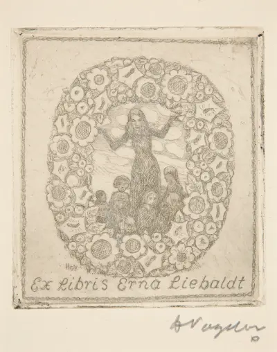 Ex Libris Erna Liebaldt av Heinrich Vogeler