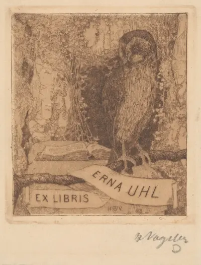 Ex Libris Erna Uhl av Heinrich Vogeler