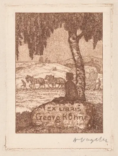 Ex Libris Georg Kühne av Heinrich Vogeler