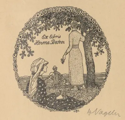 Ex Libris Herma Becker av Heinrich Vogeler