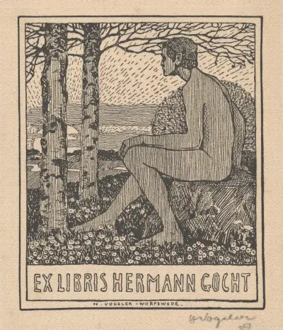 Ex Libris Hermann Gocht av Heinrich Vogeler