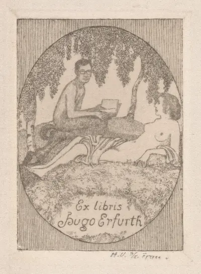 Ex Libris Hugo Erfurth av Heinrich Vogeler