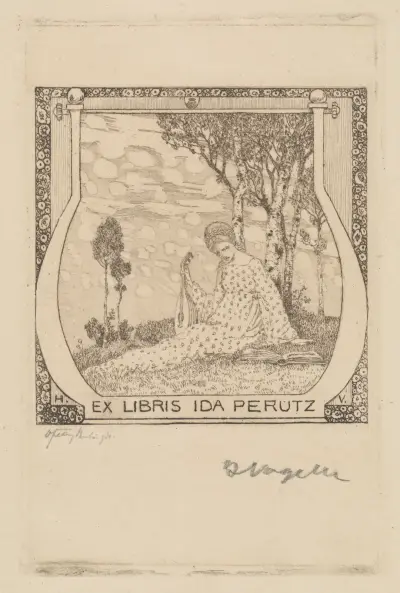 Ex Libris Ida Perutz av Heinrich Vogeler