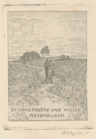 Ex Libris Kaethe und Willy Rosenbusch av Heinrich Vogeler