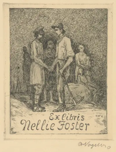 Ex Libris Nellie Foster av Heinrich Vogeler