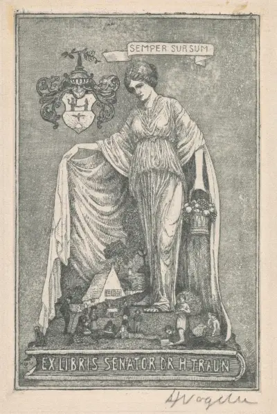 Ex Libris Senator Dr. H. Traun av Heinrich Vogeler