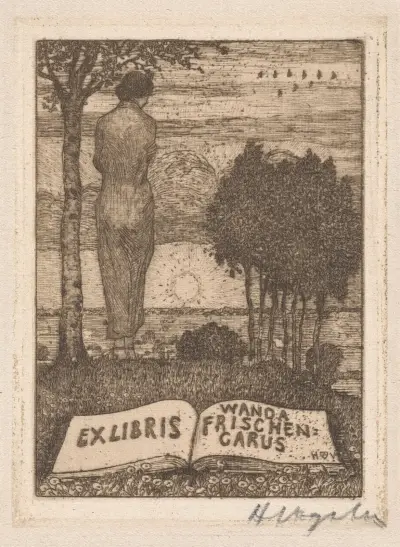 Ex Libris Wanda Frischen-Carus av Heinrich Vogeler