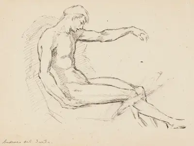 Man, efter Andrea del Sarto av Helene Schjerfbeck