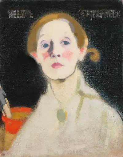 Autoportret, czarne tło, Helene Schjerfbeck