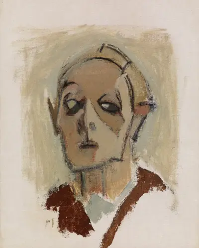 Självporträtt, en face I av Helene Schjerfbeck