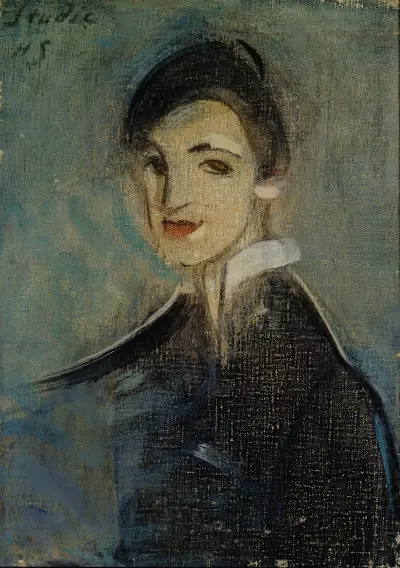 Singer In Black av Helene Schjerfbeck