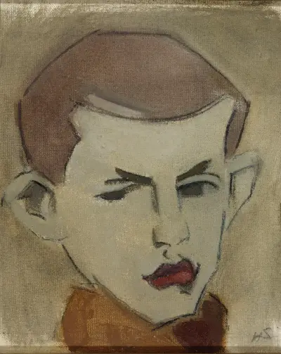 Dřevorubec, studie hlavy, Helene Schjerfbeck