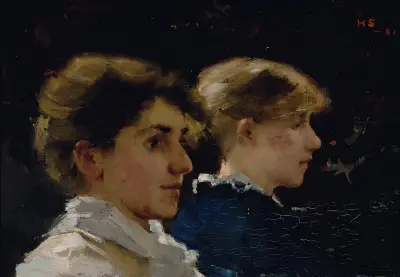 Dva profily (Marianne Preindlsberger v popředí), Helene Schjerfbeck