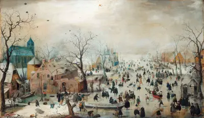 Winter Landscape with Ice Skaters av Hendrick Avercamp