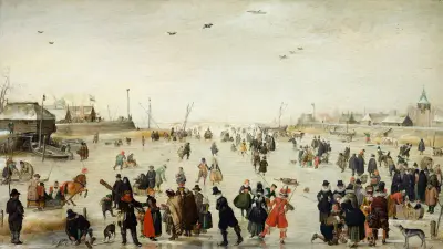 Winter Scene on a Frozen Canal av Hendrick Avercamp