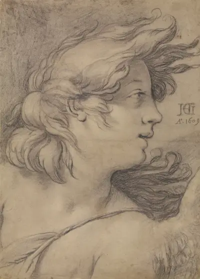 Änglahuvud av Hendrick Goltzius
