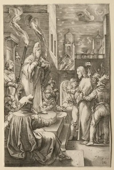 Kristus inför Kaifas av Hendrick Goltzius