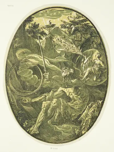 Demogorgon i evighetens grotta av Hendrick Goltzius