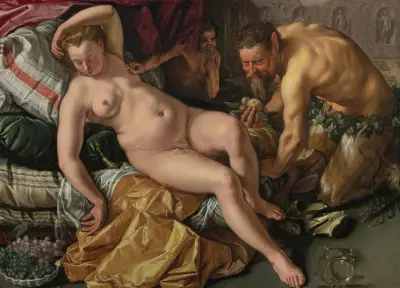 Jupiter och Antiope av Hendrick Goltzius