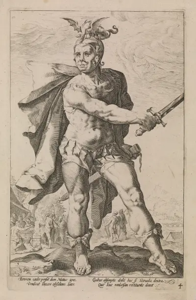 Mucius Scaevola av Hendrick Goltzius