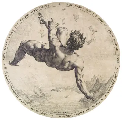 Phaethon (ur serien De fyra vanärade) av Hendrick Goltzius