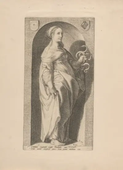 Prudence av Hendrick Goltzius