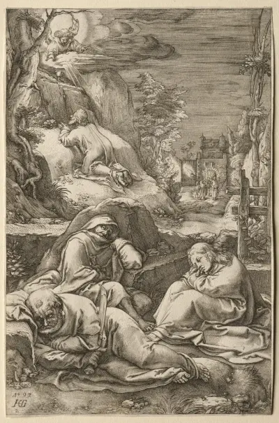 Bönen i Getsemane av Hendrick Goltzius