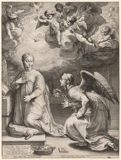 The Annunciation av Hendrick Goltzius