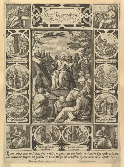 De åtta saligprisningarna av Hendrick Goltzius