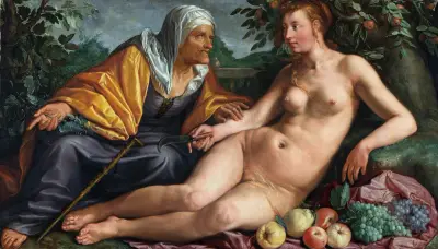 Vertumnus och Pomona av Hendrick Goltzius