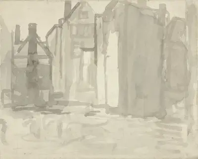 Bouwput Sint Agnietenstraat te Amsterdam av George Hendrik Breitner