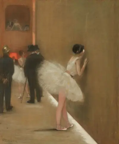 Behind the curtain at the ballet av Henri Gervex