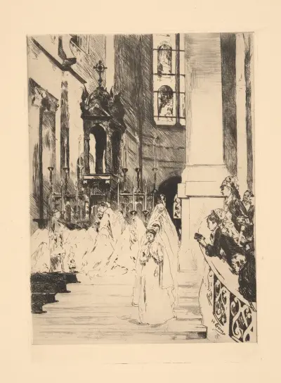 Communion at Trinity Church av Henri Gervex