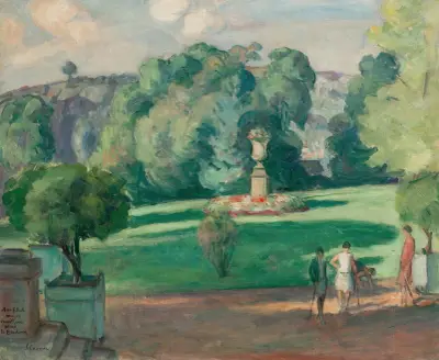 Kricketspelare i en park av Henri Lebasque