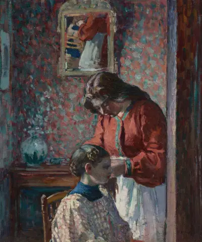 Friseringen (fru Lebasque kammar sin dotter) av Henri Lebasque