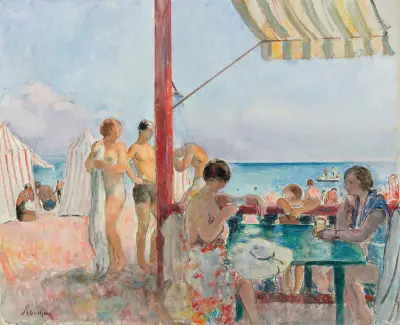 Le Bar Sur La Plage av Henri Lebasque