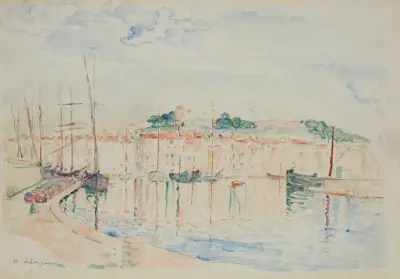 Hamnen i Saint-Tropez av Henri Lebasque