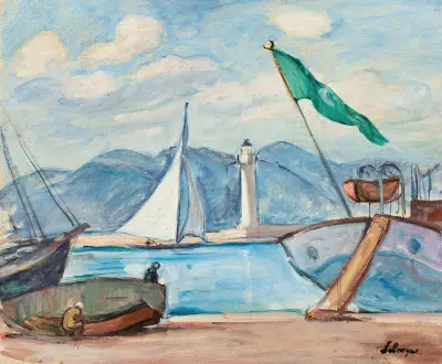 Hamnen i Saint-Tropez av Henri Lebasque
