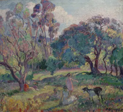 Vila under träden av Henri Lebasque
