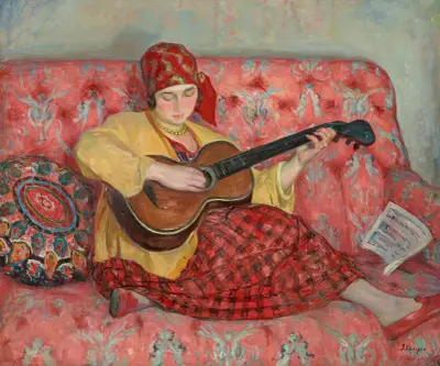 Nono à la guitare av Henri Lebasque