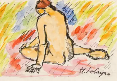 Nu assis av Henri Lebasque