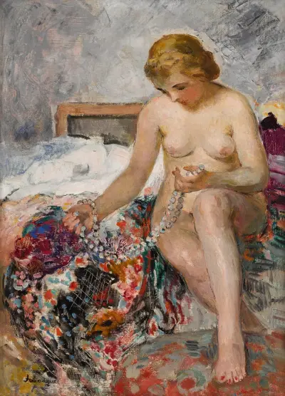 Nu au collier av Henri Lebasque