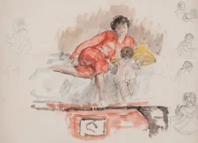 Studie av mor och barn av Henri Lebasque