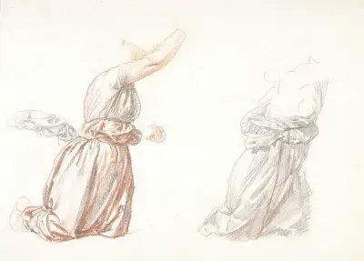 Etude de Draperie av Henri Lehmann